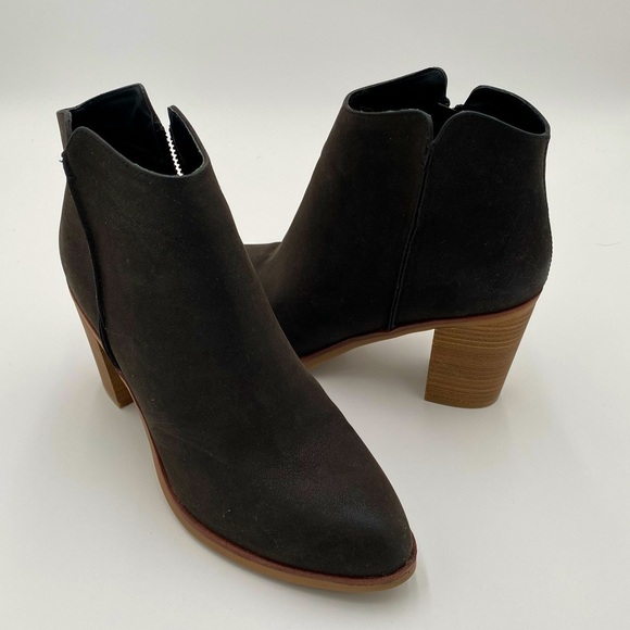 MIA Women Patton Chunky Stacked Heeled Short Ankle Boots Booties Black Size 9.5 - Picture 1 of 10